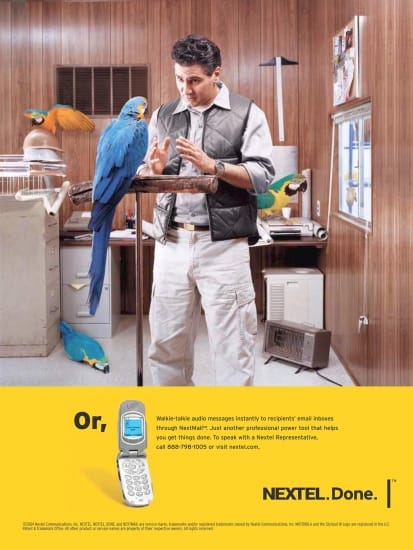 Kai Wiechmann Photography Nextel Campaign man with parrot